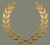 Gold laurel leaves representing an award